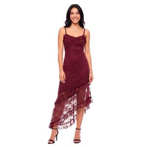 Juniors Madden Girl Floral Stretch Lace Asymmetrical Midi Dress