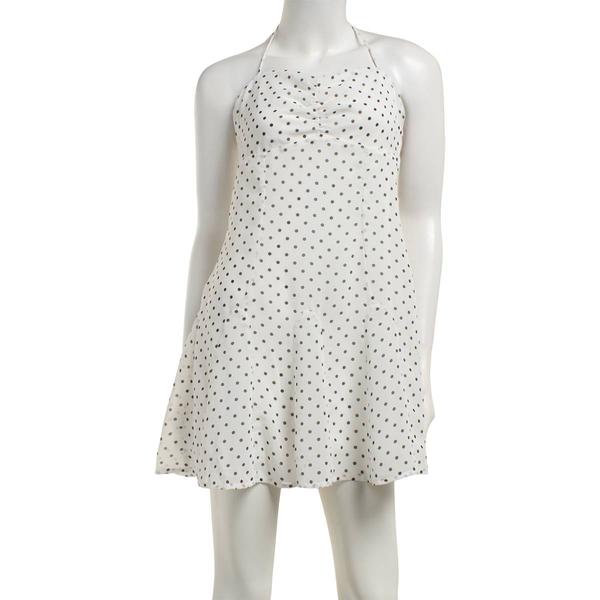Juniors Madden Girl Pin Dot Chiffon Godet Halter Dress alternate view