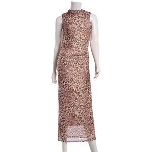 Juniors Madden Girl Mesh Funnel Neck Midi Dress - Taupe alternate view
