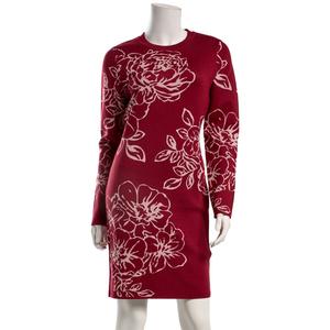 Juniors Madden Girl Floral Jacquard Crew Neck Sweater Dress alternate view