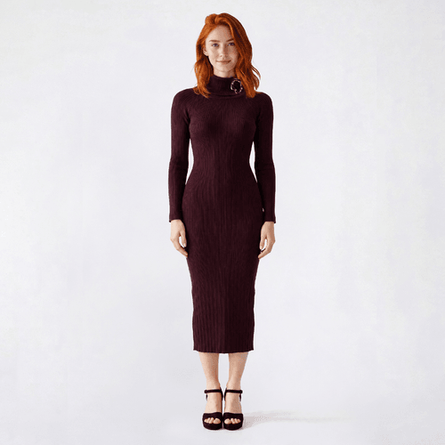 Juniors Madden Girl Long Sleeve Ribbed Marilyn Midi Dress alternate view
