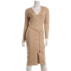 Juniors Madden Girl Rib Button Front Chain Belt Sweater Dress alternate view