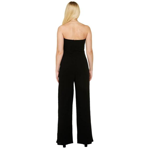 Juniors Madden Knit Dobby Strapless Faux Vest Jumpsuit with Bows alternate view