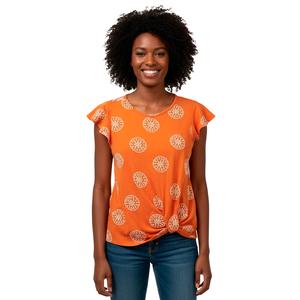 Womens Absolutely Famous Floral Twist Front Blouse