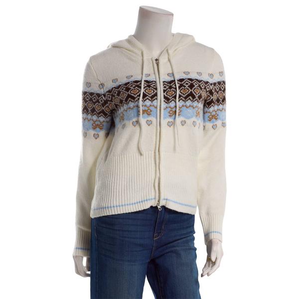 Juniors Madden Girl Mossy Heart Jaquard Double Zip Jacket alternate view