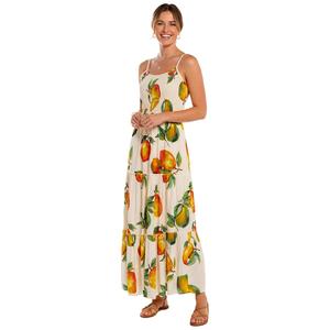 Womens BB Dakota Sleeveless Mango Smocked Tiered Maxi Dress