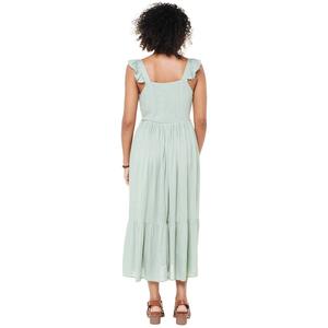Womens BB Dakota Flutter Sleeve Lace Front Ruffle Hem Midi Dress alternate view