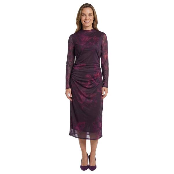 Womens BB Dakota Long Sleeve Blurred Floral Midi Dress