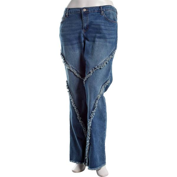 Juniors Plus Madden Girl Mid Rise Bootcut Fray Front Jeans alternate view