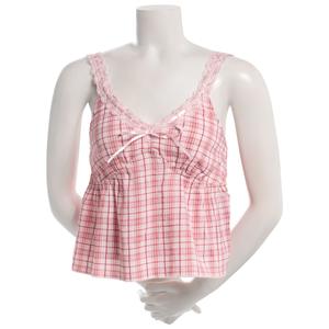 Juniors Madden Girl Plaid Lace Trim Triangle Camisole
