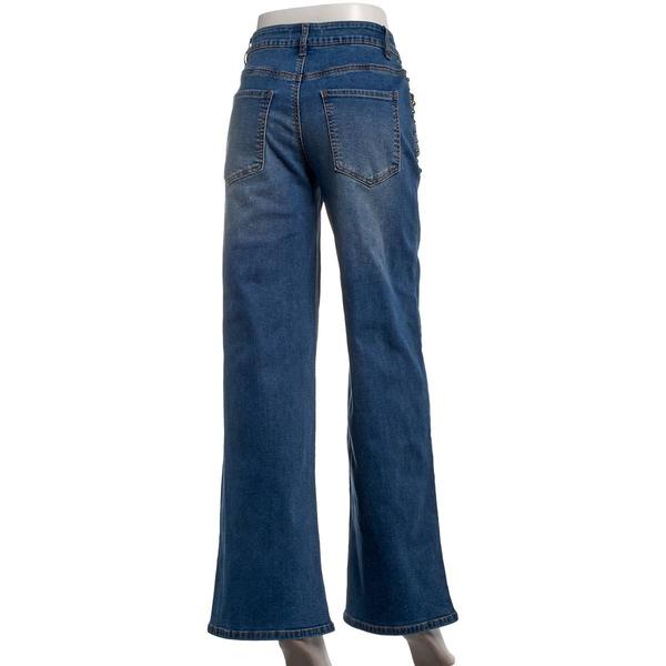 Juniors Madden Girl Loose Fit Wide Leg Studded Jeans alternate view