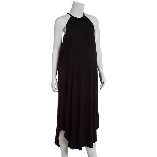 Womens Due Time Solid Halter Neck Shift Dress
