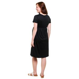 Womens Due Time Short Sleeve Ditsy Floral Maternity Dress - Black alternate view