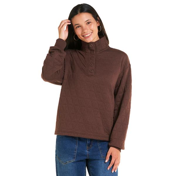Womens LANDS END(R) Long Sleeve Quilted Pullover Sweater