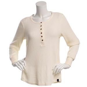 Womens LANDS END(R) Long Sleeve Waffle Henley Tee alternate view