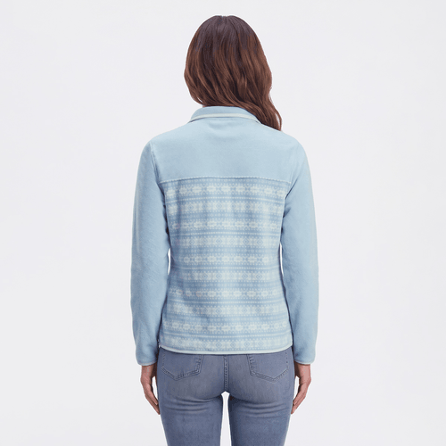 Womens LANDS END(R) Long Sleeve Fair Isle Fleece Sweatshirt alternate view