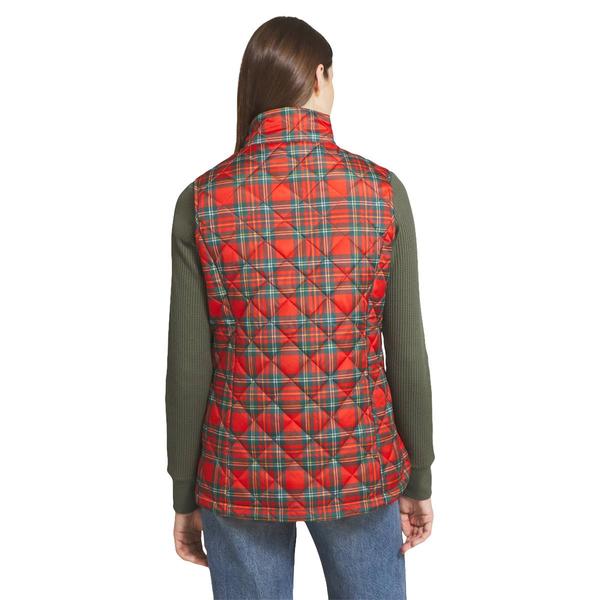 Womens LANDS END(R) Zip-Up Puffer Vest - Tartan Plaid alternate view