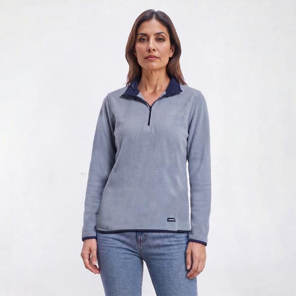 Womens LANDS END(R) Long Sleeve Solid Pullover Fleece Sweatshirt