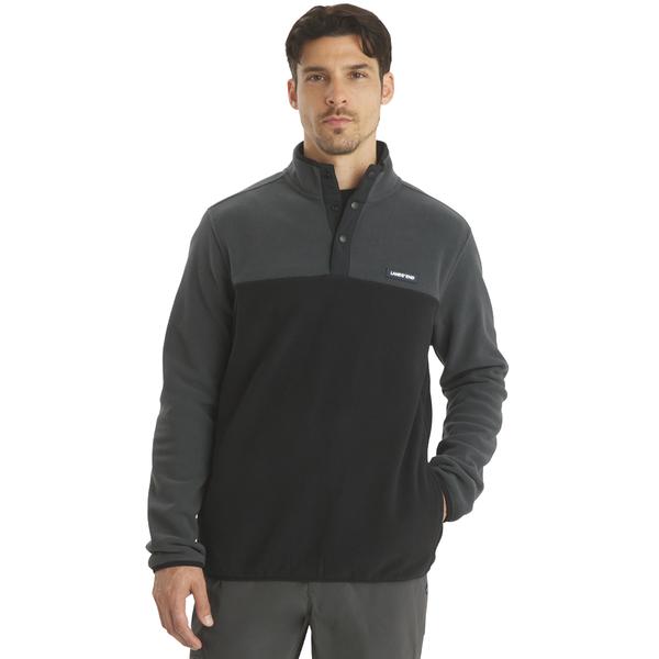 Mens LANDS END(R) Color Block Polar Snap Fleece Sweatshirt