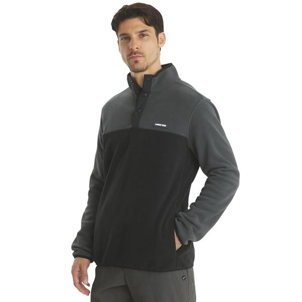 Mens LANDS END(R) Color Block Polar Snap Fleece Sweatshirt alternate view