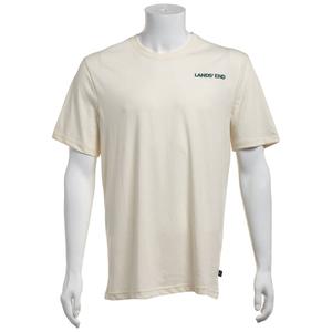 Mens LANDS END(R) Short Sleeve Graphic Tee - Eggshell