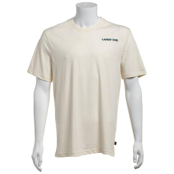Mens LANDS END(R) Short Sleeve Graphic Tee - Eggshell