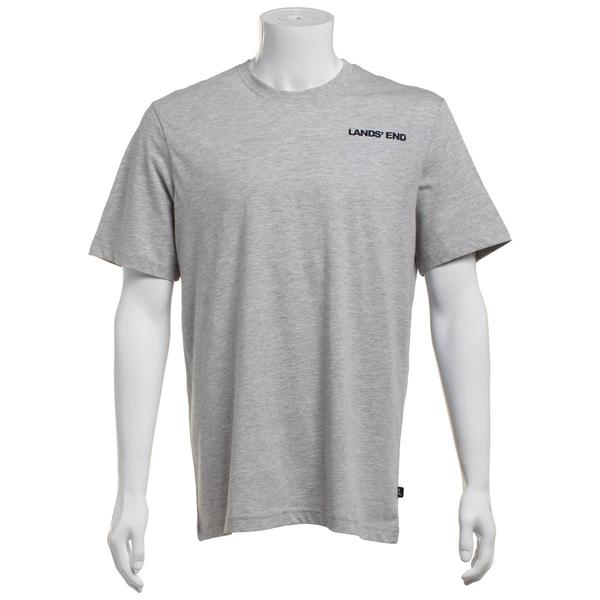 Mens LANDS END(R) Short Sleeve Graphic Tee - Light Heather Grey