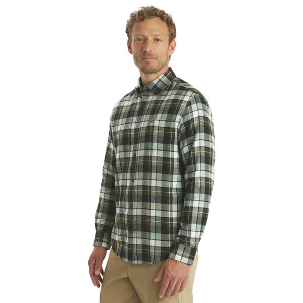 Mens LANDS END(R) Campside Flannel Shirt - Forest alternate view