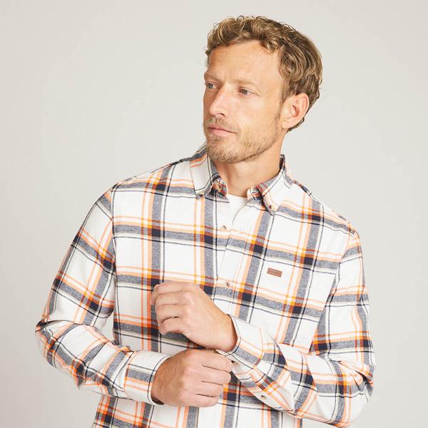 Mens LANDS END(R) Campside Flannel Shirt - Antique Ivory alternate view
