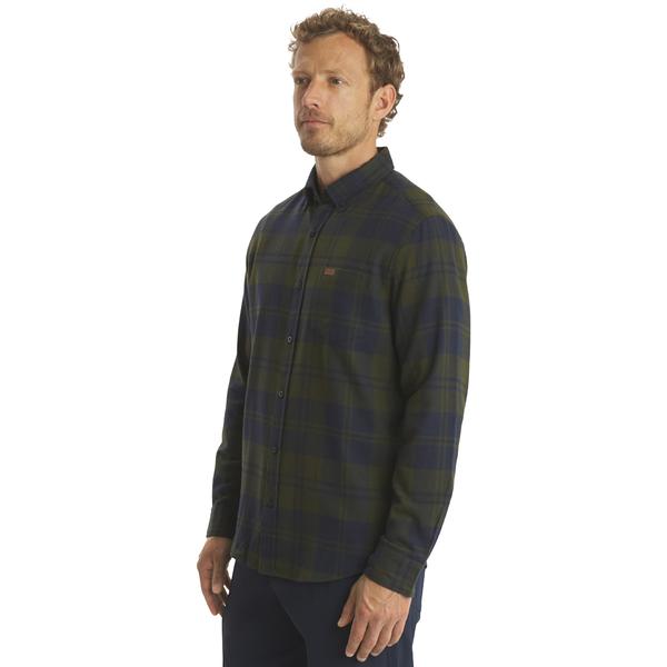 Mens LANDS END(R) Campside Flannel Shirt - Olive alternate view