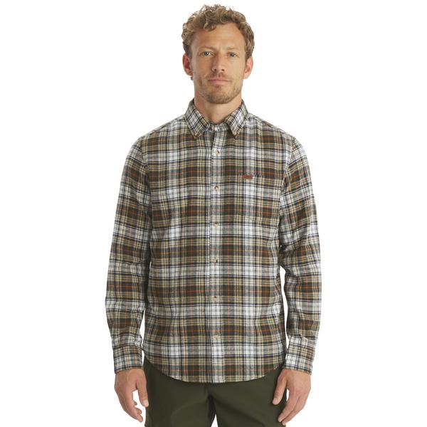Mens LANDS END(R) Campside Flannel Shirt - Sepia