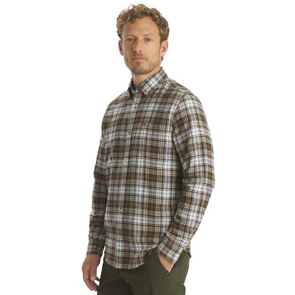 Mens LANDS END(R) Campside Flannel Shirt - Sepia alternate view