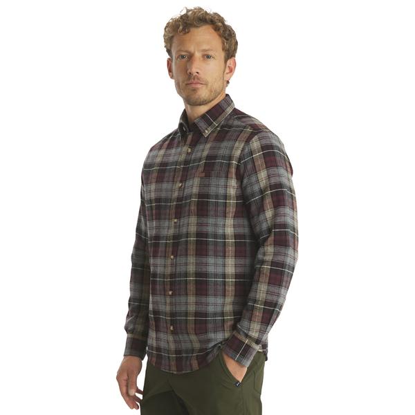 Mens LANDS END(R) Campside Flannel Shirt - Wine alternate view