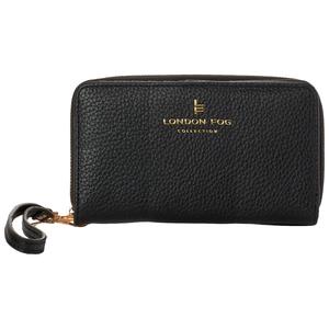 London Fog Solid Pebble Zip-Around Wristlet with Flap