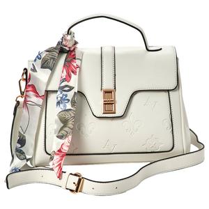 Adrienne Vittadini Jane Embossed Flap Satchel with Scarf
