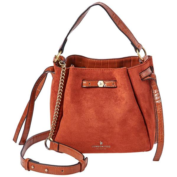 London Fog Faux Suede Crossbody Shoulder Bag alternate view