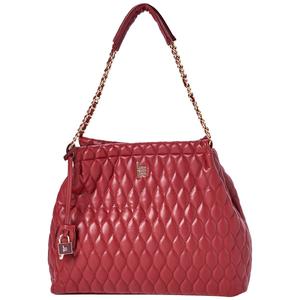 London Fog Quilted Hobo with Chain Handle