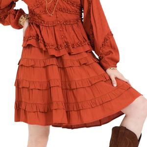 Womens MNK Tiered Swiss Dot Ruffle Skirt alternate view