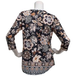 Womens OneWorld 3/4 Sleeve Round Neck Tropical Sublimation Tee alternate view