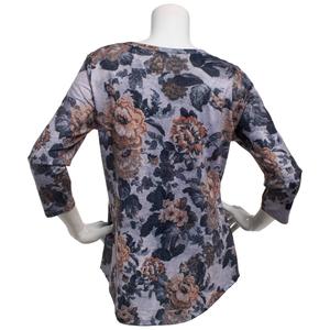 Womens OneWorld 3/4 Sleeve Round Neck Floral Sublimation Tee alternate view
