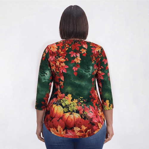 Plus Size OneWorld Long Sleeve Stud Embellished Chipmunk Tee alternate view