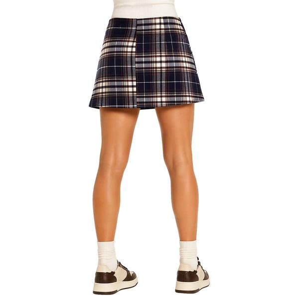 Juniors Zoe + Phoebe Plaid Millennium O-Ring Mini Skort alternate view