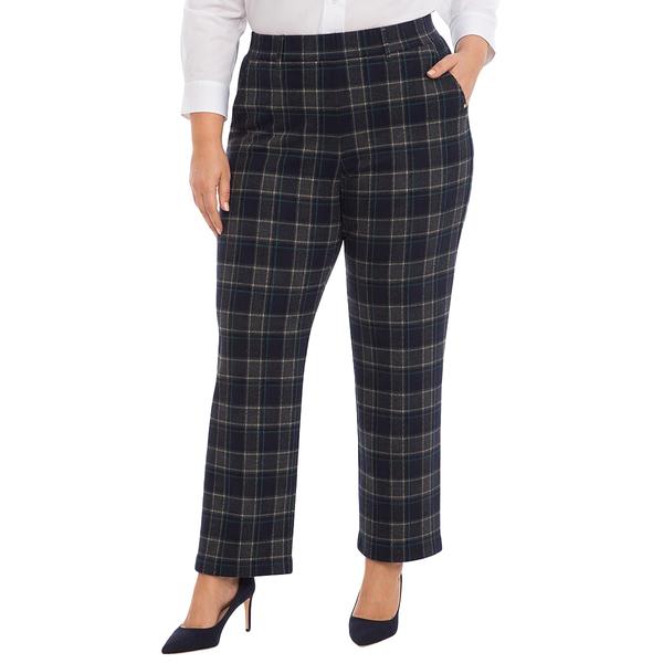 Plus Size Preswick & Moore(R) Pull On Double Knit Plaid Pants