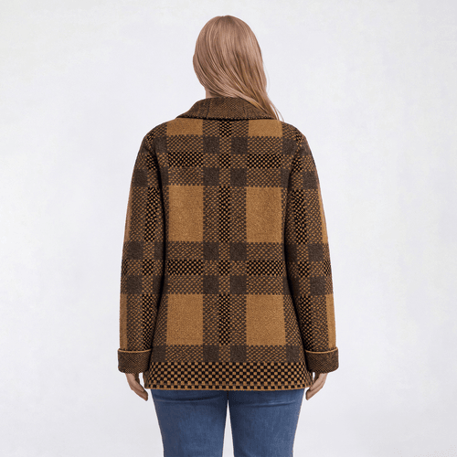 Plus Size Preswick & Moore(R) Long Sleeve Open Front Plaid Cardigan alternate view