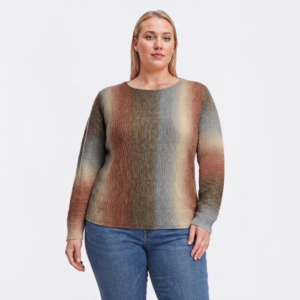 Plus Size Preswick & Moore(R) Long Sleeve Ombre Wool Sweater