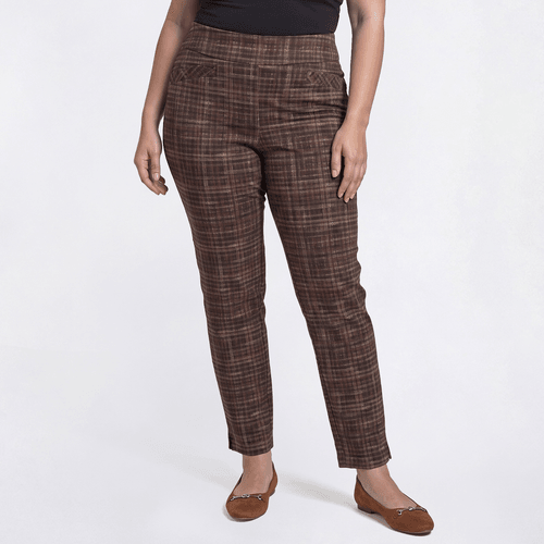 Plus Size Preswick & Moore(R) Plaid Ankle Pants - Neutral/Multi