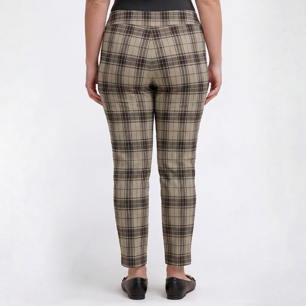 Plus Size Preswick & Moore(R) Plaid Ankle Pants - String/Iron alternate view