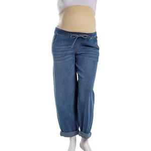Womens Maternity Zoe + Phoebe Barrel Leg Cuffed Jeans