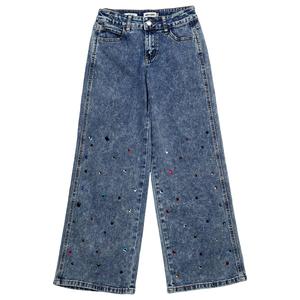 Girls (7-14) Em & Cass Wide Leg Gem Front Jeans