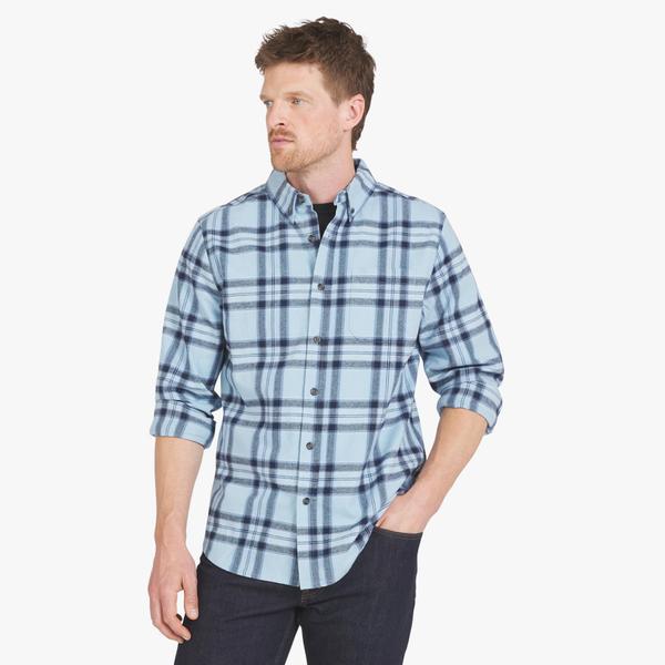 Mens Eddie Bauer Everyday Flex Flannel Shirt - Dream Blue alternate view